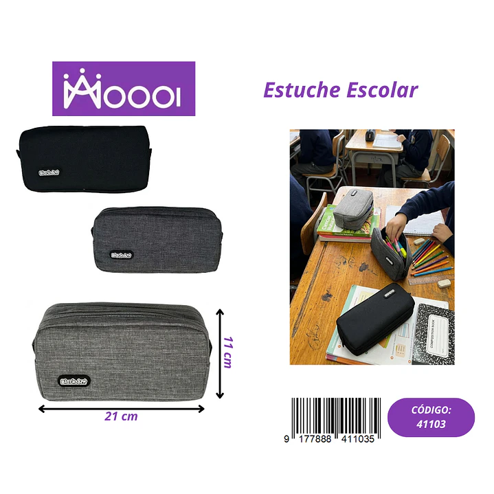 ESTUCHE ESCOLAR UNICOLOR MASCULINO Precio publicado al por mayor 3 unidades del mismo 1