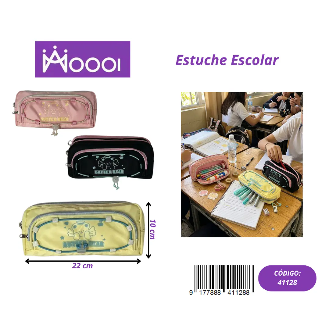 ESTUCHE ESCOLAR DISEÑO OSO FEMENINO Precio publicado al por mayor 3 unidades del mismo 1
