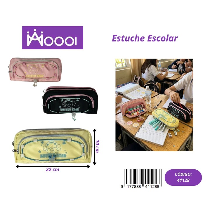 ESTUCHE ESCOLAR DISEÑO OSO FEMENINO Precio publicado al por mayor 3 unidades del mismo 1