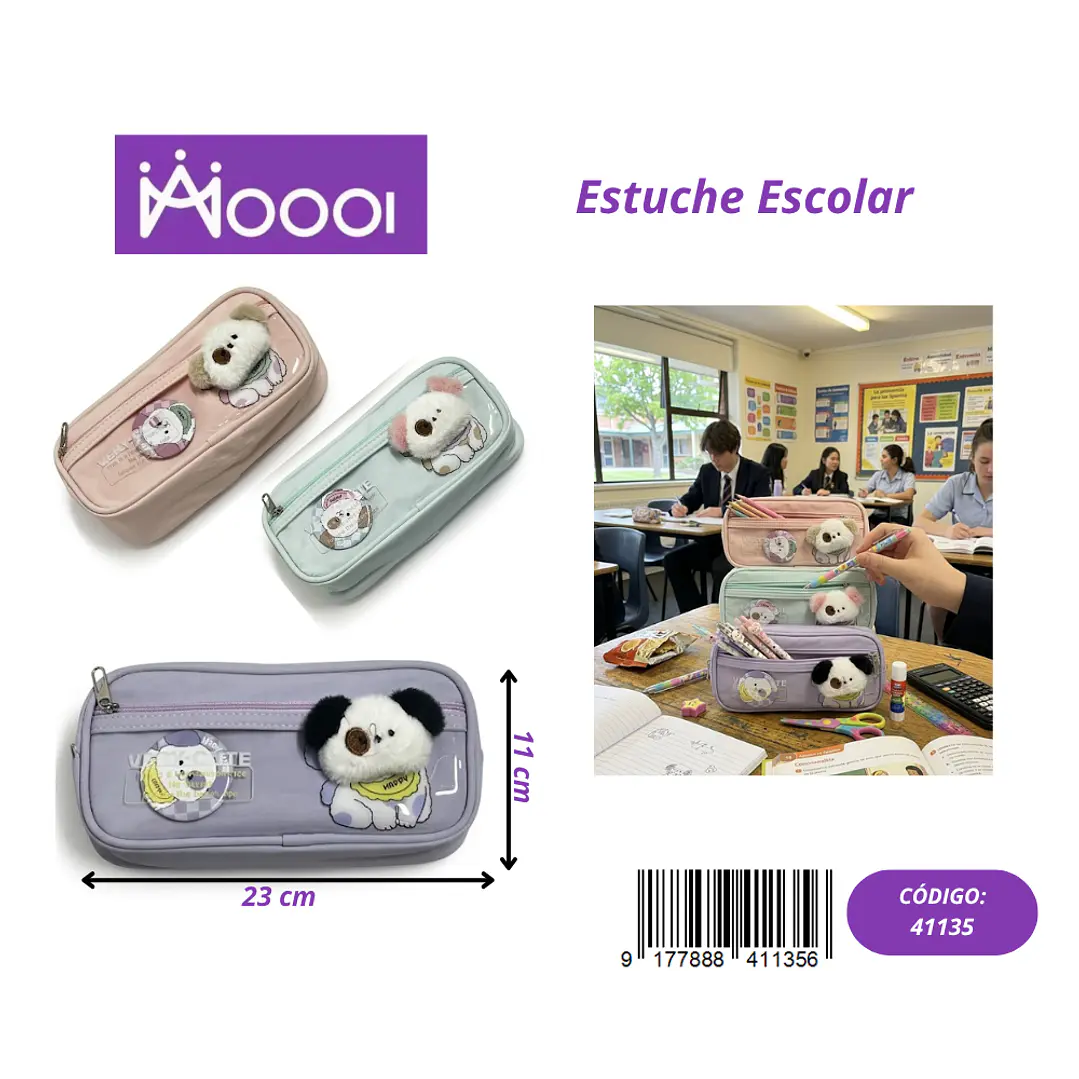 ESTUCHE ESCOLAR DISEÑO CACHORRO FEMENINO Precio publicado al por mayor 3 unidades del mismo 1