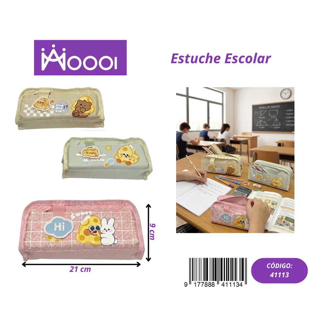 ESTUCHE ESCOLAR DISEÑO QUESITO FEMENINO Precio publicado al por mayor 3 unidades del mismo 1