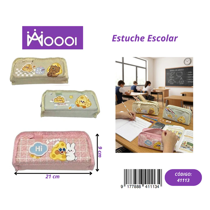ESTUCHE ESCOLAR DISEÑO QUESITO FEMENINO Precio publicado al por mayor 3 unidades del mismo 1