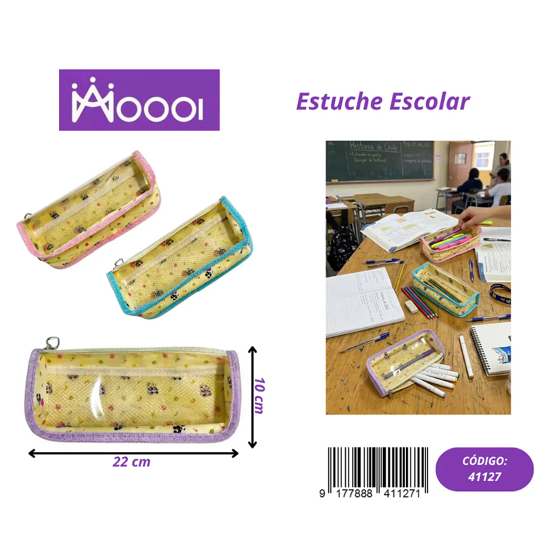 ESTUCHE ESCOLAR DISEÑO PANDA FEMENINO Precio publicado al por mayor 3 unidades del mismo 1