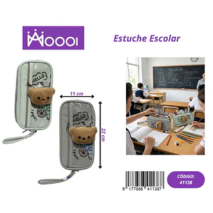 ESTUCHE ESCOLAR DISEÑO OSO UNISEX Precio publicado al por mayor 3 unidades del mismo