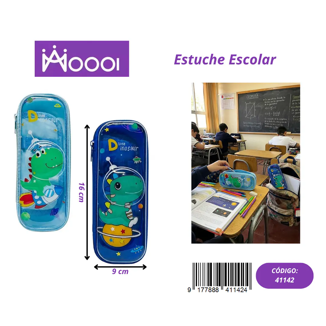 ESTUCHE ESCOLAR DISEÑO DINOSAURIO MASCULINO Precio publicado al por mayor 3 unidades del mismo 1