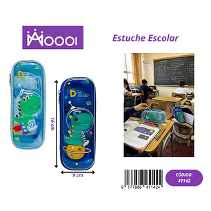 ESTUCHE ESCOLAR DISEÑO DINOSAURIO MASCULINO Precio publicado al por mayor 3 unidades del mismo