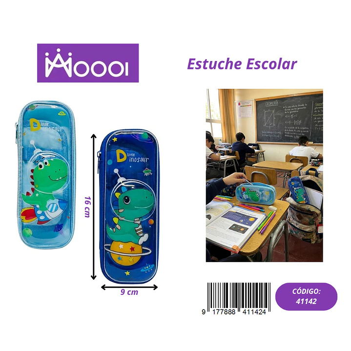 ESTUCHE ESCOLAR DISEÑO DINOSAURIO MASCULINO Precio publicado al por mayor 3 unidades del mismo 1