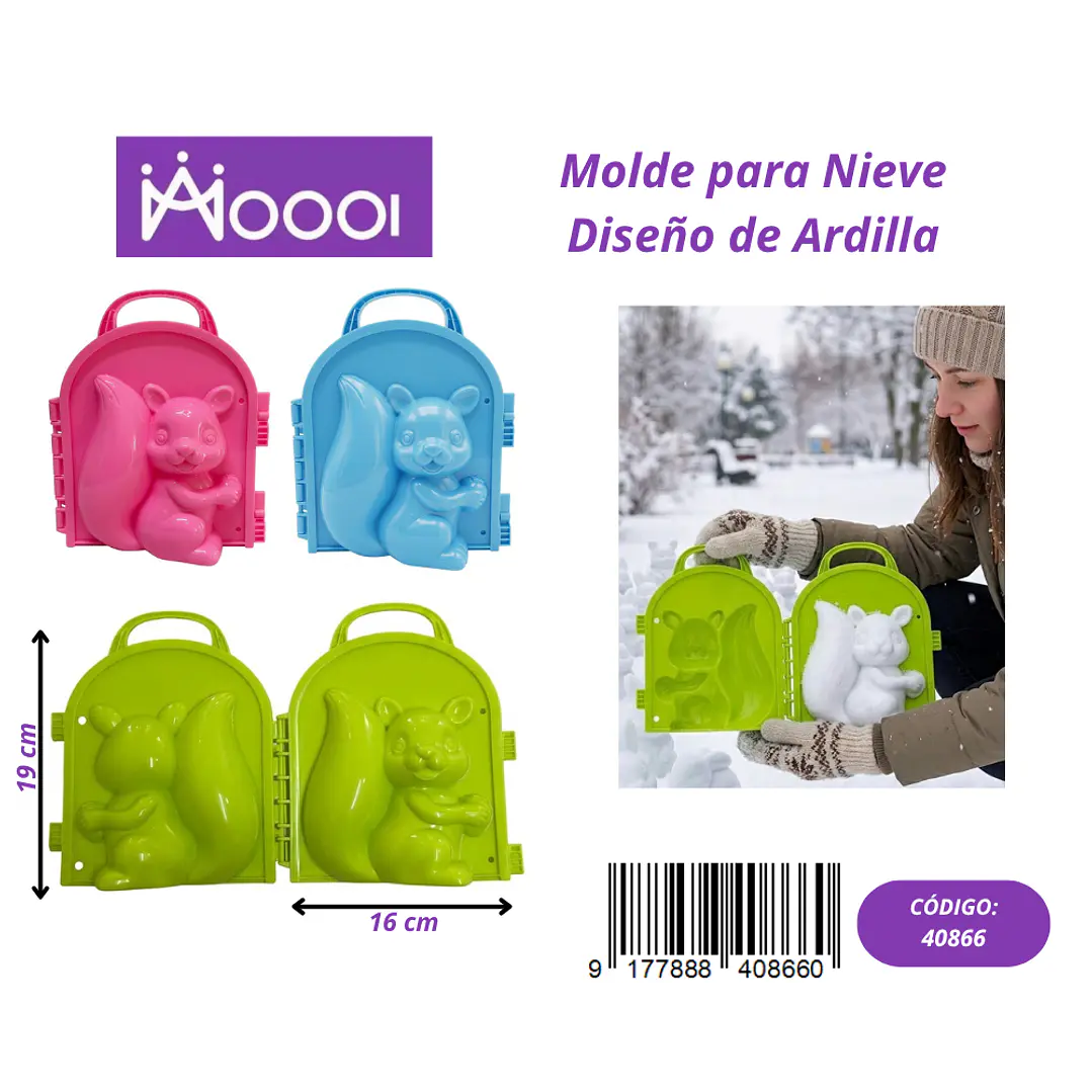 MOLDE PARA NIEVE DISEÑO ARDILLA Precio publicado al por mayor 3 unidades del mismo 1