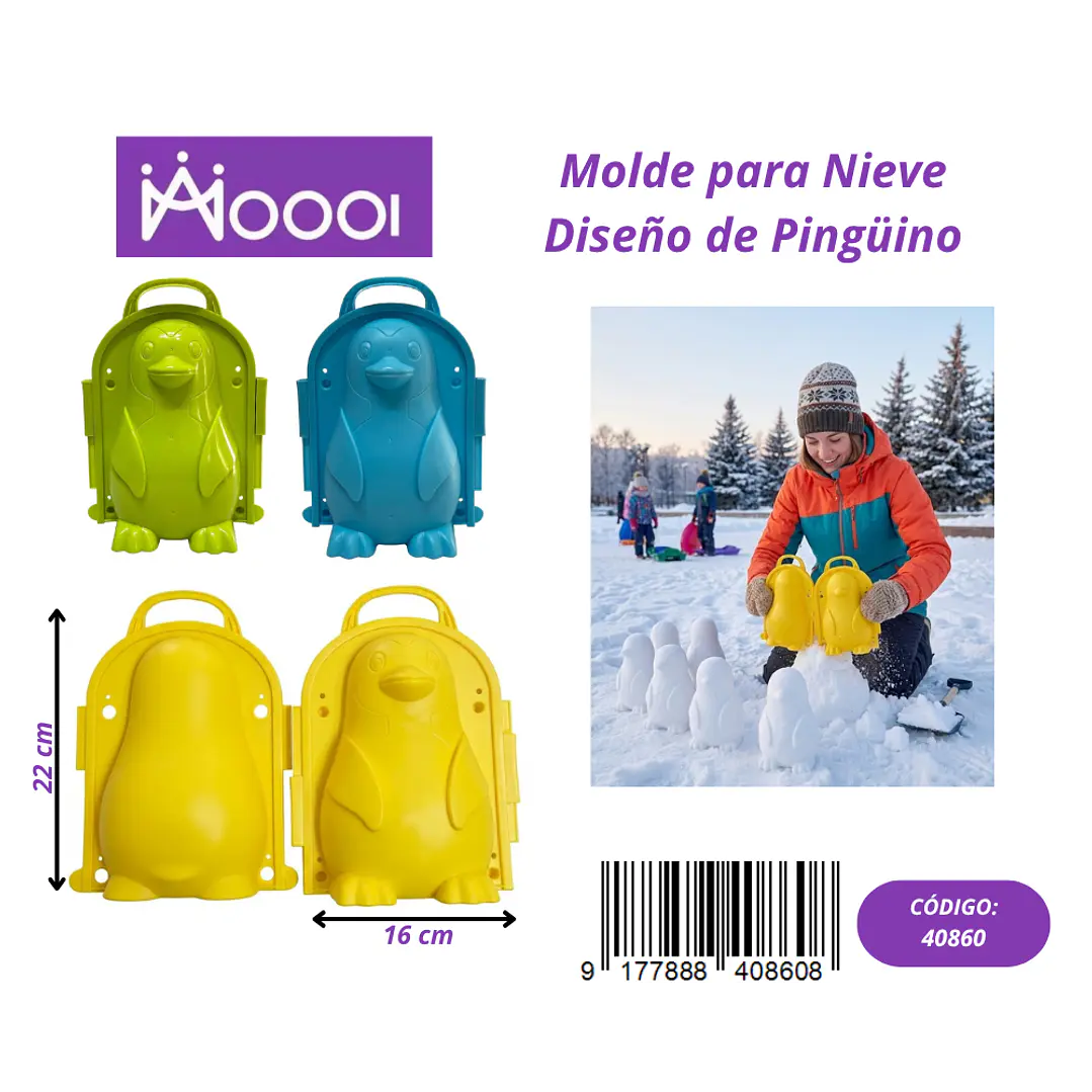 MOLDE PARA NIEVE DISEÑO PINGUINO Precio publicado al por mayor 3 unidades del mismo 1