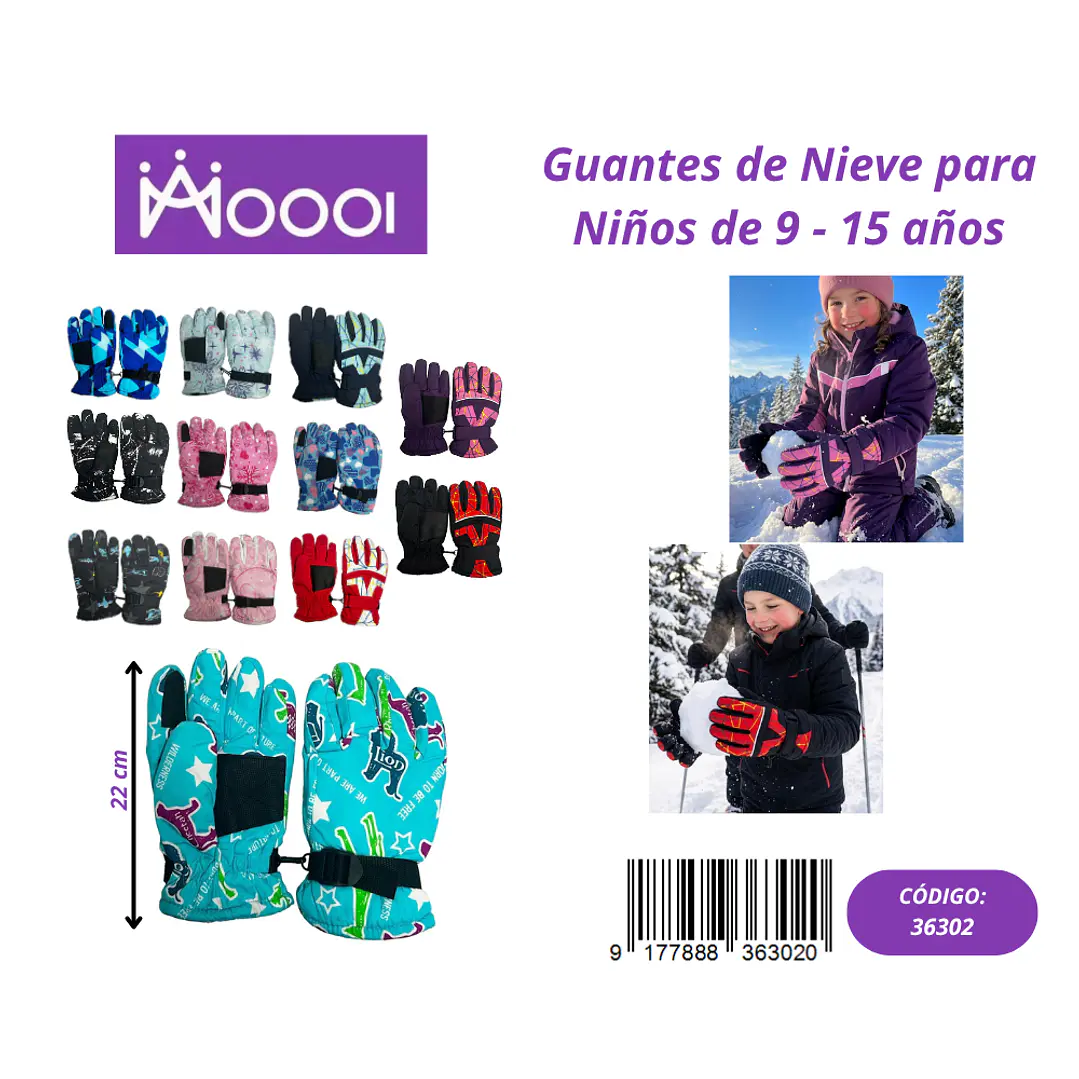 GUANTES DE NIEVE PARA NIÑOS Precio publicado al por mayor 3 unidades del mismo 1