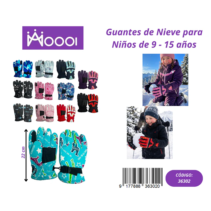 GUANTES DE NIEVE PARA NIÑOS Precio publicado al por mayor 3 unidades del mismo 1
