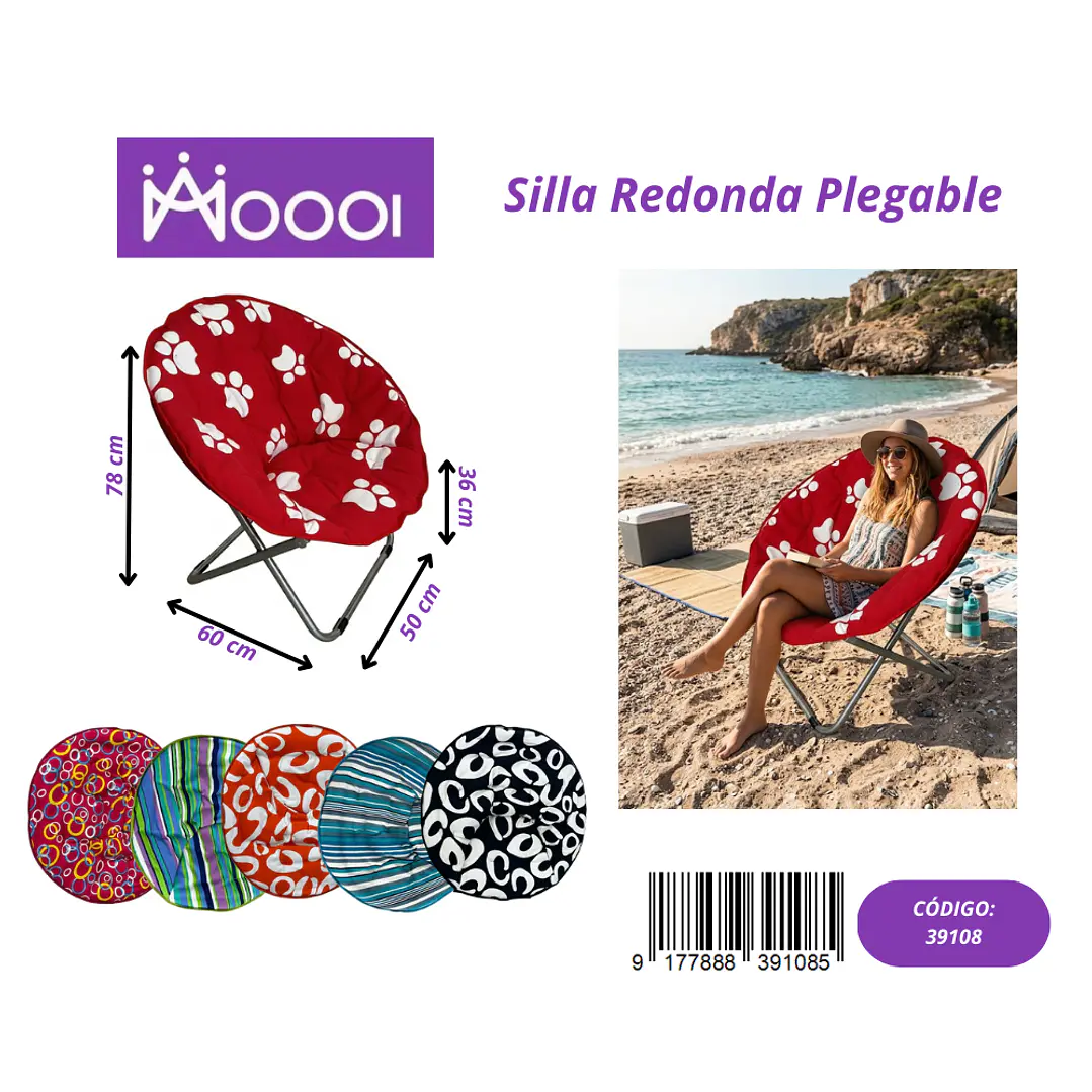 Silla Redonde Plegable de Camping 1