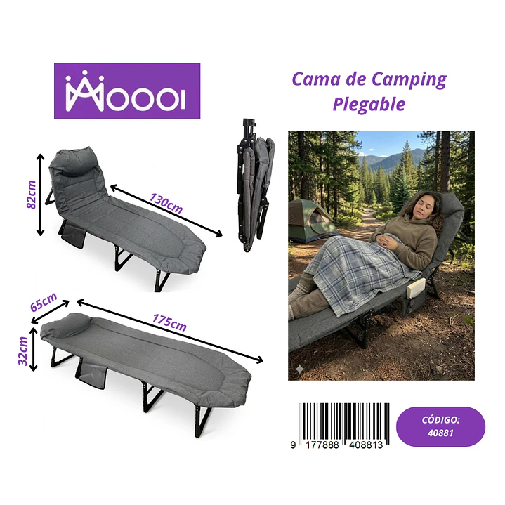 Silla Cama Plegable de Camping Precio publicado al por mayor 3 unidades del mismo 1