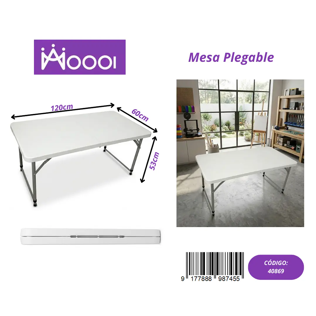 Mesa Plegable de Plastico 120x60cm Precio publicado al por mayor 3 unidades del mismo 1