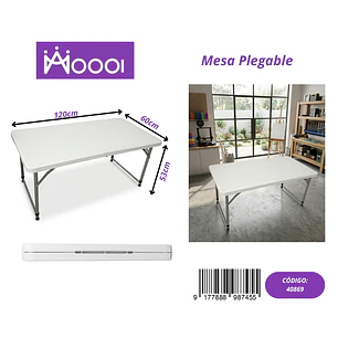 Mesa Plegable de Plastico 120x60cm Precio publicado al por mayor 3 unidades del mismo