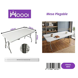 Mesa Plegable de Plastico 180x75cm Precio publicado al por mayor 3 unidades del mismo