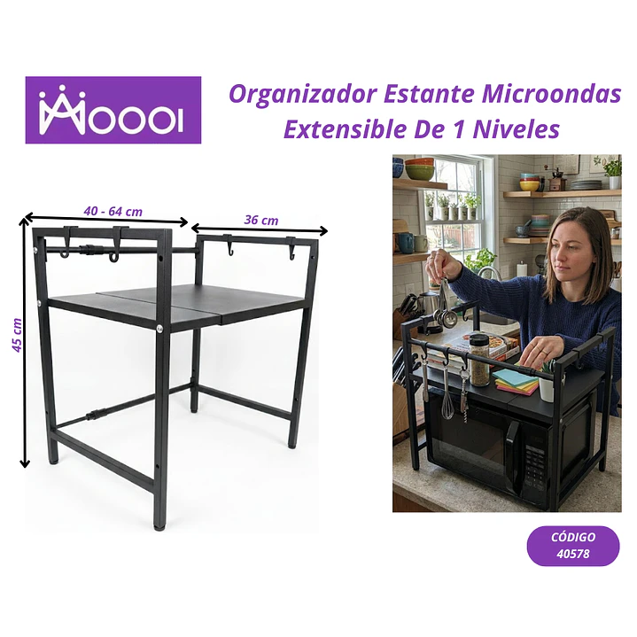 Estante Organizador De Microondas Extensible 1N Precio publicado al por mayor 3 unidades del mismo 1