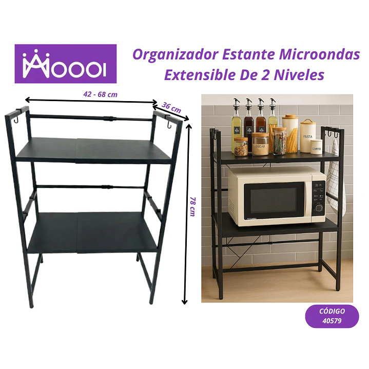 Estante Organizador De Microondas Extensible 2N Precio publicado al por mayor 3 unidades del mismo 1