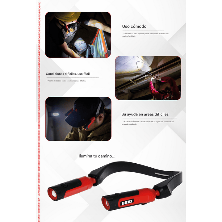 Linterna Led Para Cabeza y Cuello 2 Focos 150 Lúmenes Recarcable 4