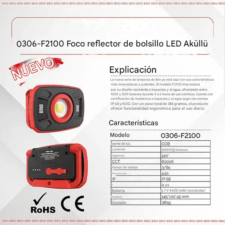 Linterna Led 1000 Lúmenes Resistente Impactos y Agua 2