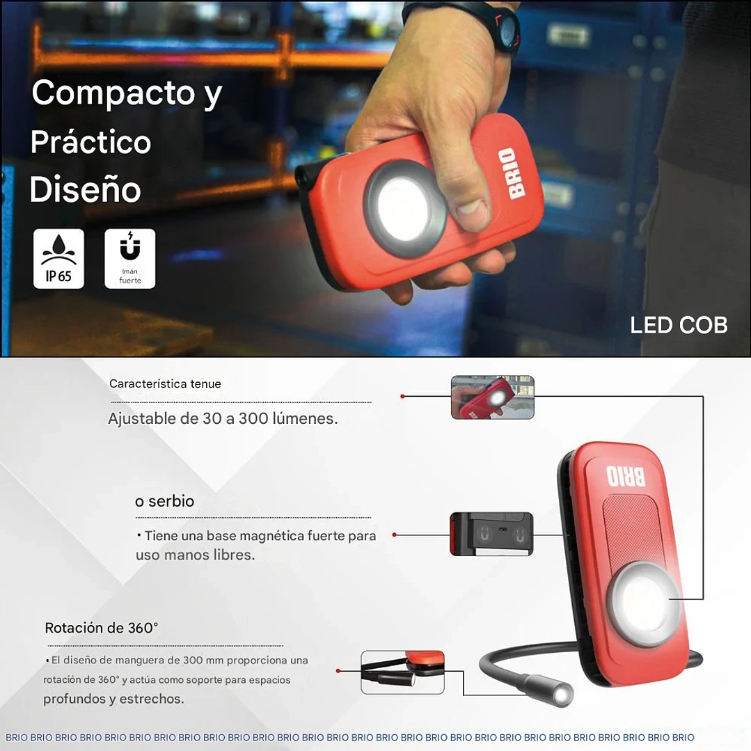 Linterna Led De Bolsillo 300 Lúmenes C/ Extensión Flexible 3