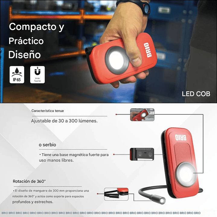 Linterna Led De Bolsillo 300 Lúmenes C/ Extensión Flexible 3