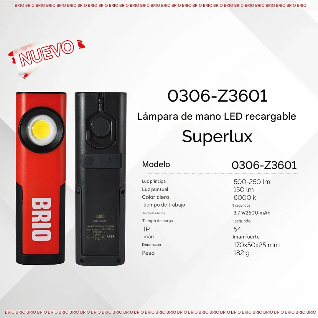 Linterna Led 500 Lúmenes Recargable Imantada 2