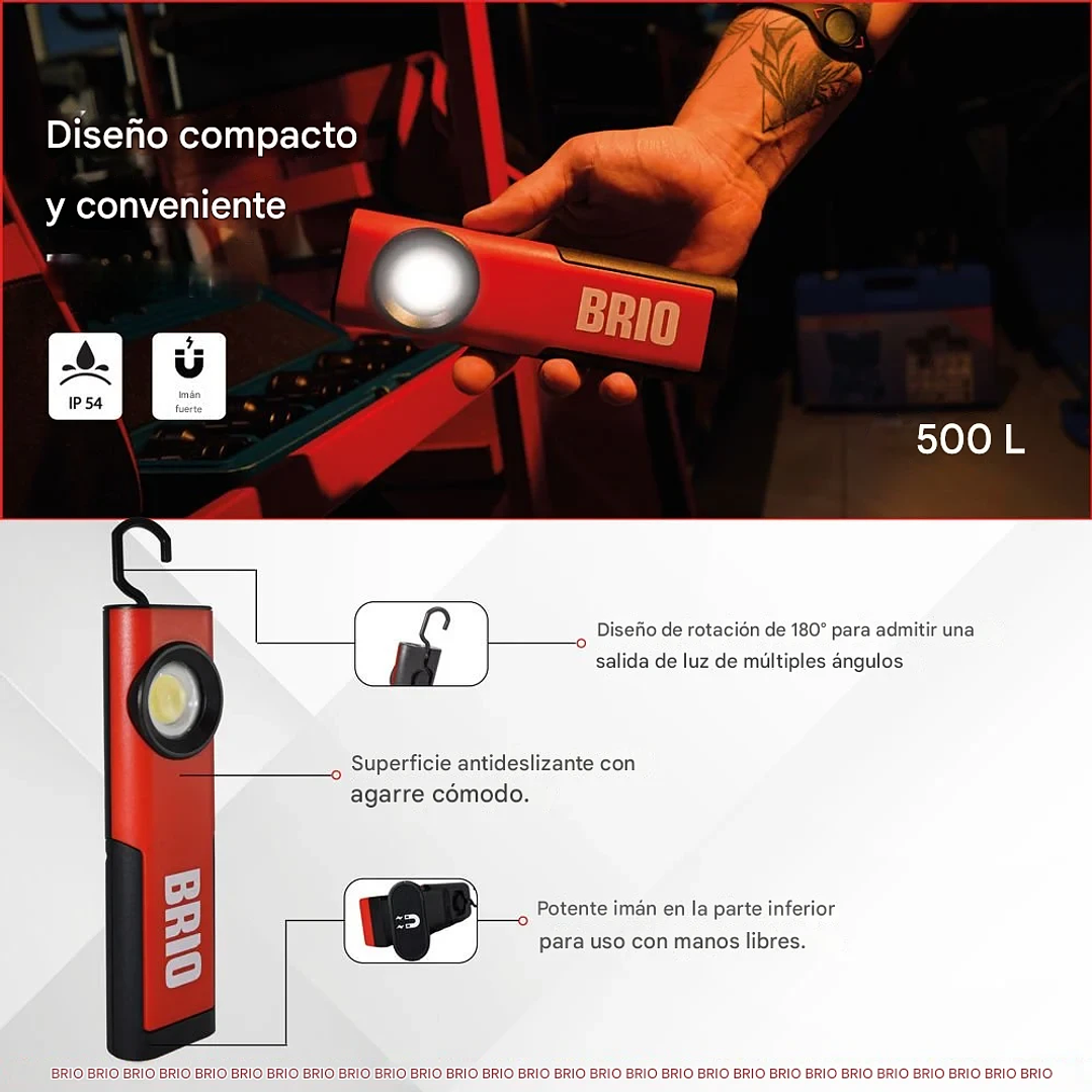 Linterna Led 500 Lúmenes Recargable Imantada 3