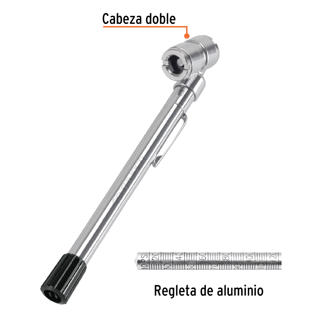 Medidor De Presión De 10 a 120 Psi Cabeza Doble 1