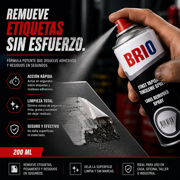 Spray Removedor De Etiquetas y Adhesivos 200 Ml 3