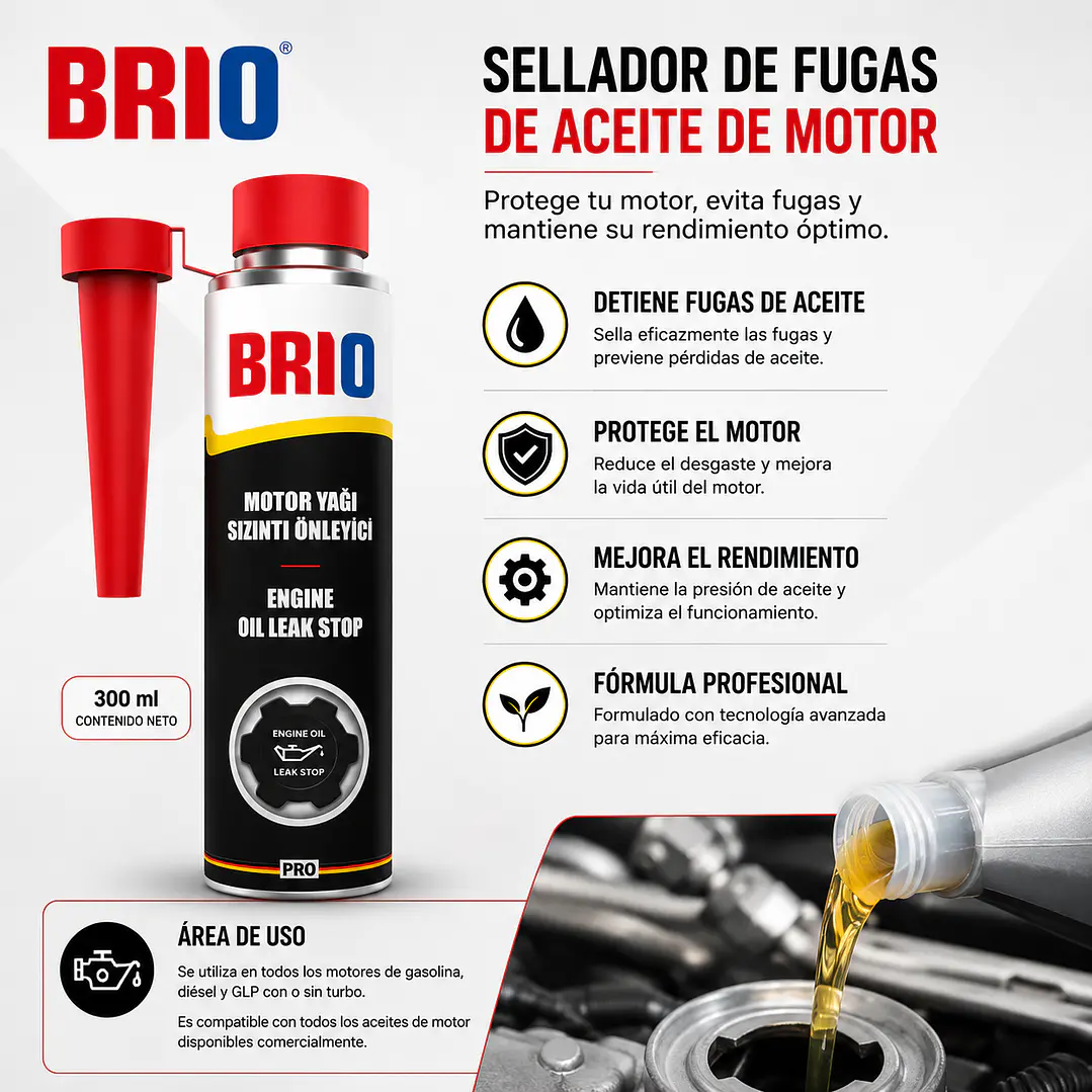 Aditivo Sellador Fugas De Aceite De Motor 300 Ml  3