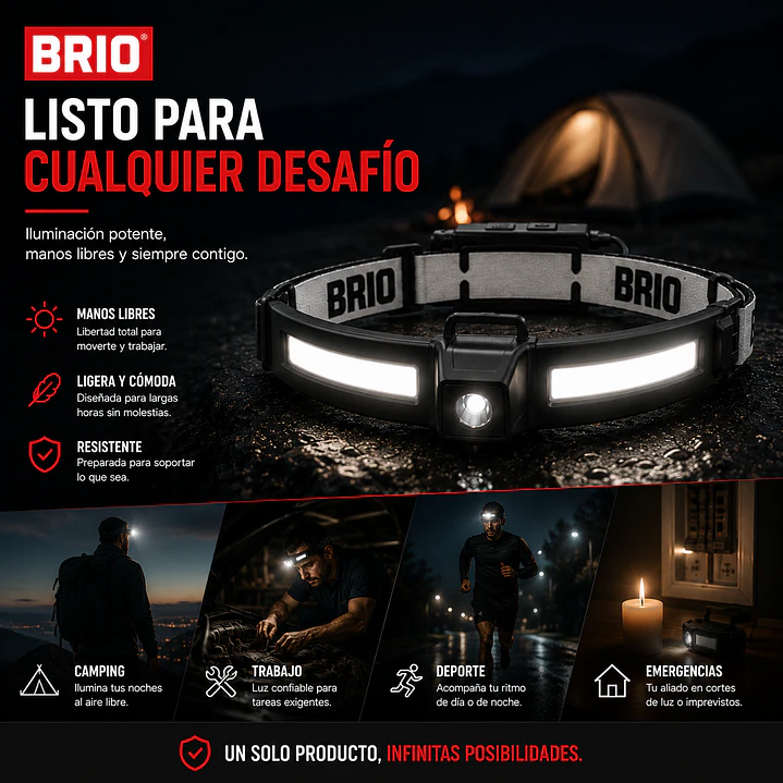 Linterna Led Manos Libres 450 Lumenes Recargable  4