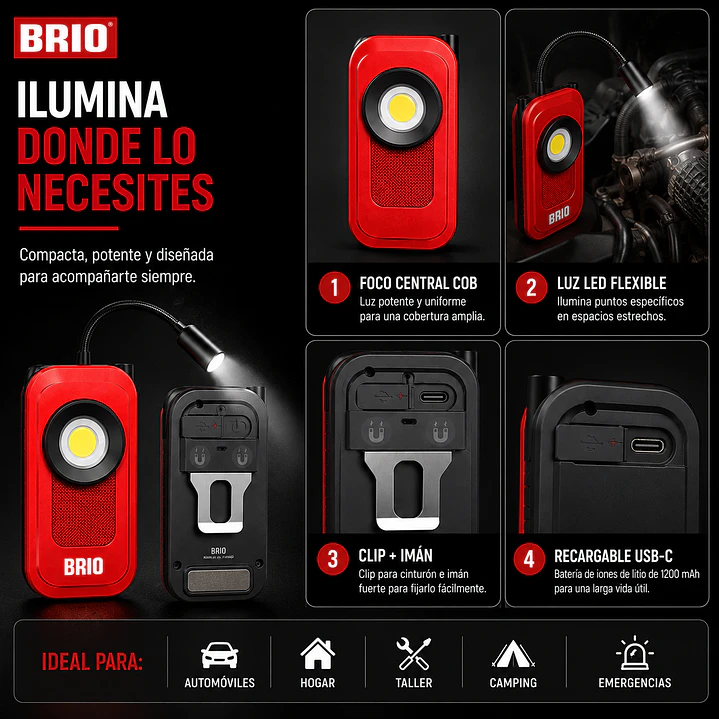 Linterna Led De Bolsillo 300 Lúmenes C/ Extensión Flexible 5