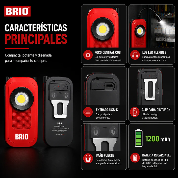 Linterna Led De Bolsillo 300 Lúmenes C/ Extensión Flexible 4