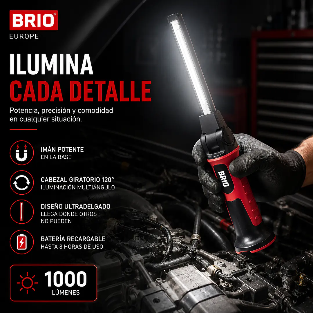 Linterna Led 1000 Lumenes Ultra Delgada Imantada 3