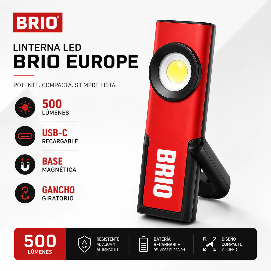 Linterna Led 500 Lúmenes Recargable Imantada 2