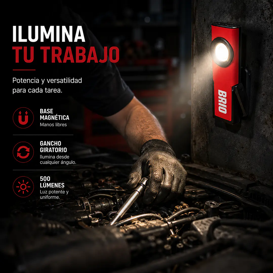 Linterna Led 500 Lúmenes Recargable Imantada 3