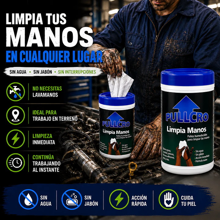 Toalla Desengrasante Para Manos Pote 50 Un Pullcro 2
