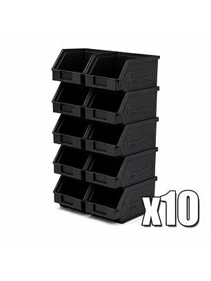Kit X 10 Cajas Apilables Plásticas 16 x 9,5 x 7,5 Cms 1PLZ