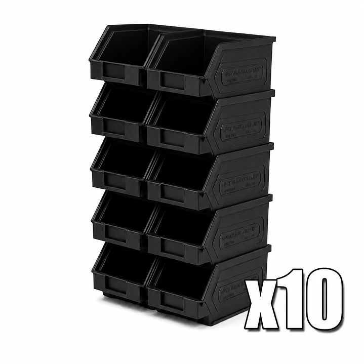 Kit X 10 Cajas Apilables Plásticas 16x 9,5x 7,5 Cms 1PLZ 1
