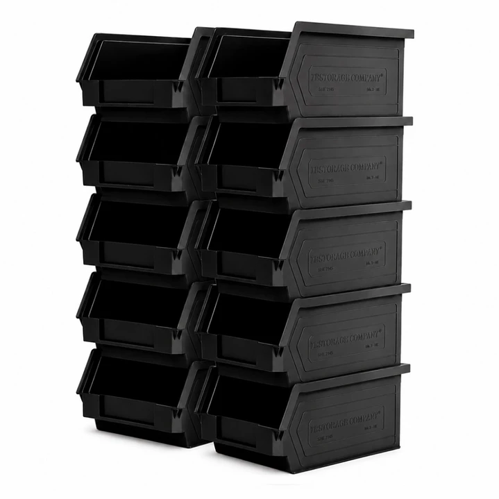 Kit X 10 Cajas Apilables Plásticas 23 x 14 x 13 Cms 2PLZ 7