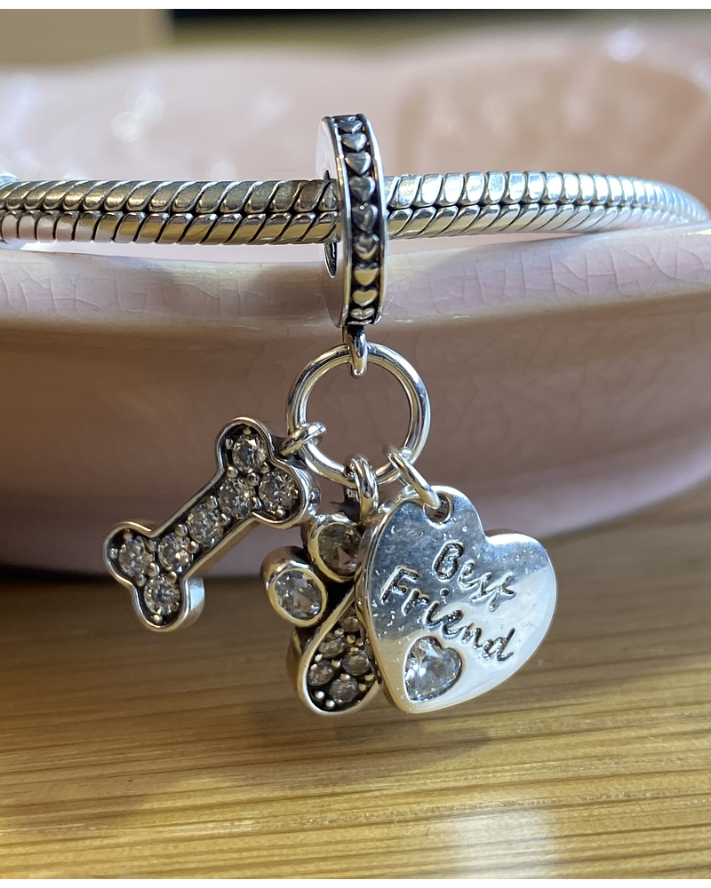 Charm Plata 925 Set Patita + Hueso Best Friend