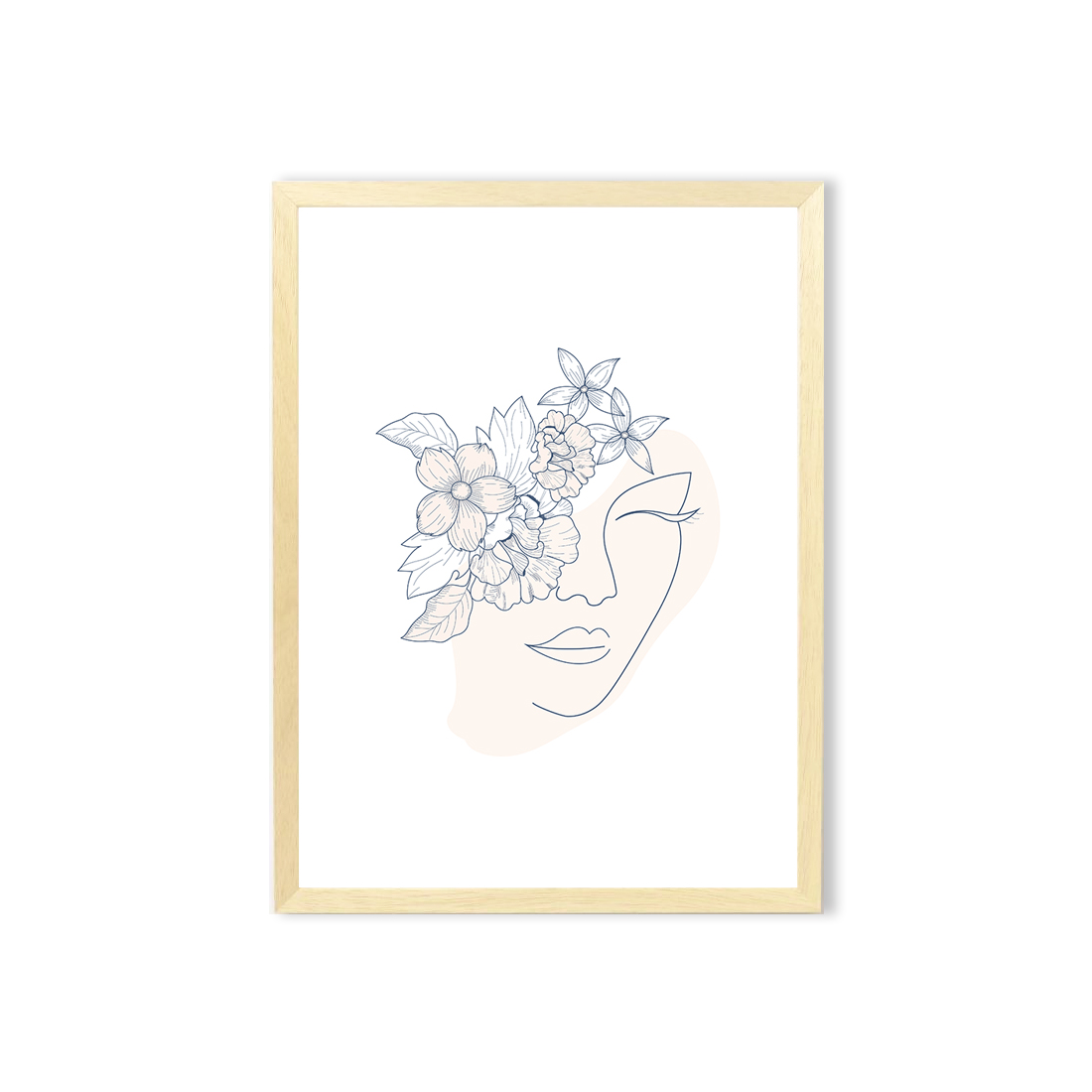 Cuadro face & flower  / Line art / Escoge la medida  1