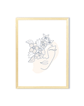 Cuadro face & flower  / Line art / Escoge la medida 