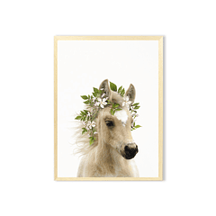 Cuadro / caballo con corona de flores 