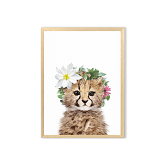 Cuadro / Chita bebe con corona de flores 