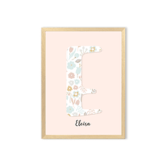 Cuadro diseño floral / Letra Personalizada