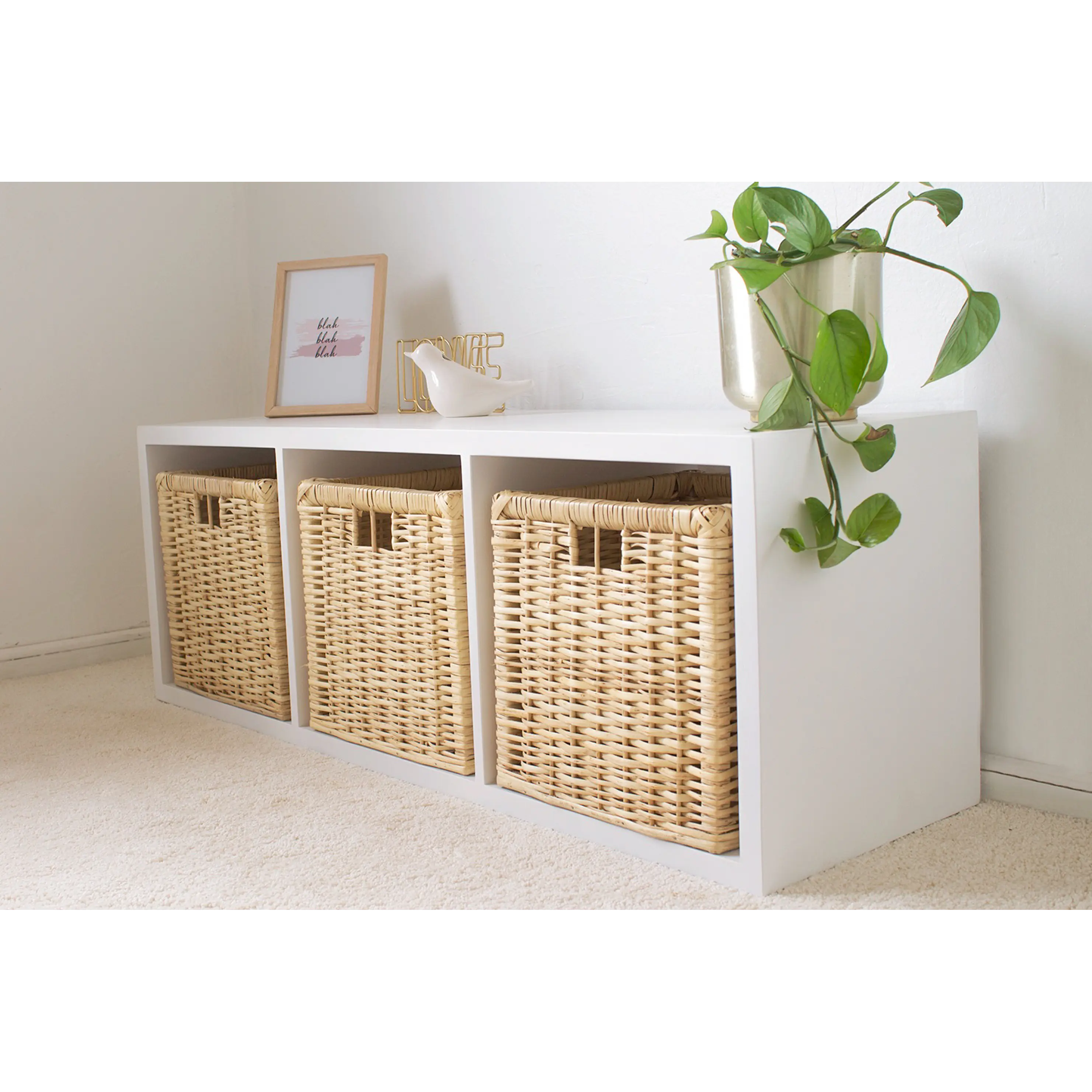 Mueble organizador 3 espacios horizontal / Blanco  1
