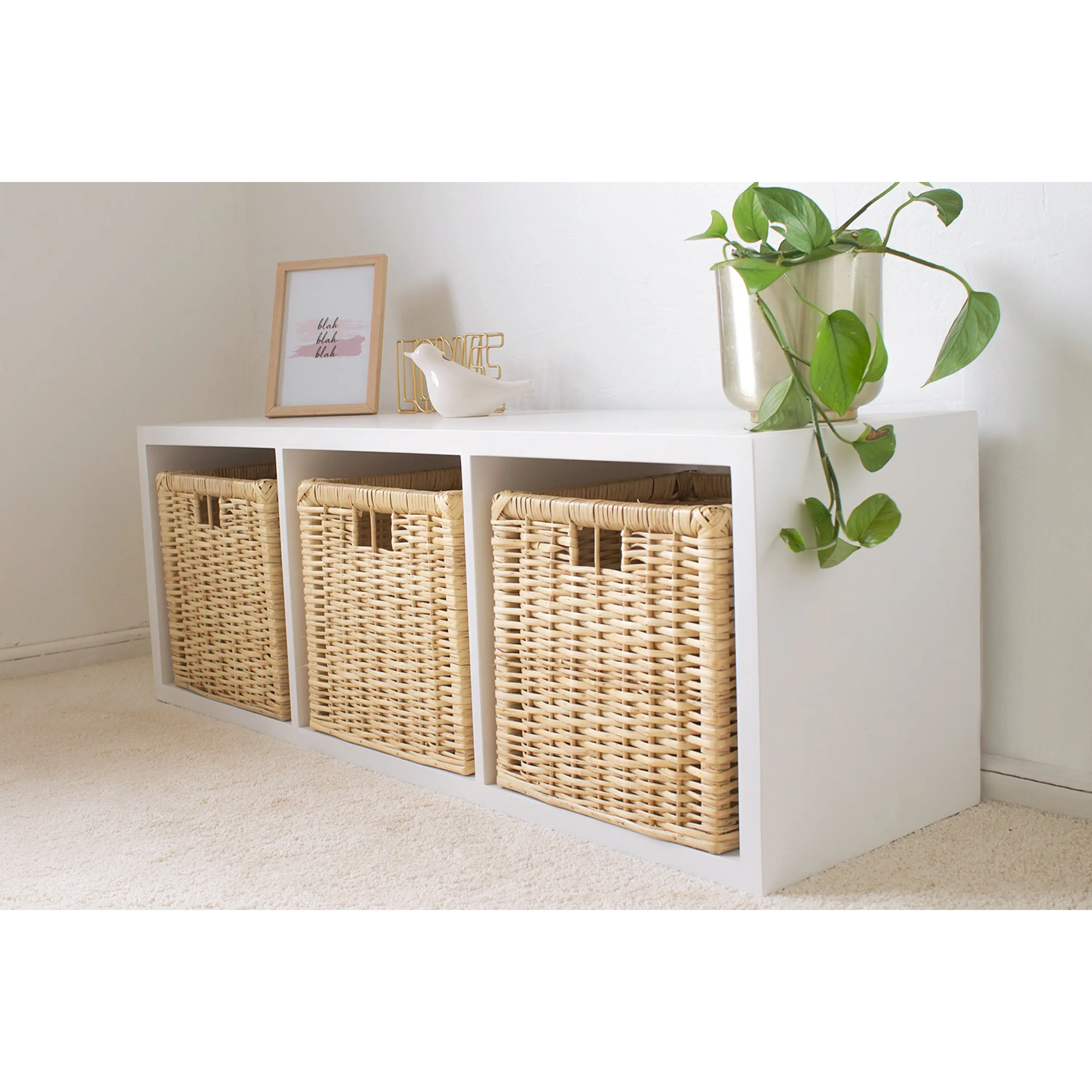 Mueble organizador 3 espacios horizontal / Blanco  1
