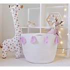 Cesta organizadora de algodón  / Rosa  1